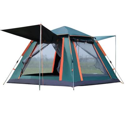 China UV-Resistant Waterproof 4-Person Pop Up Camping Tent With Rainfly Pop Up Tent Portable With Care Bag for sale