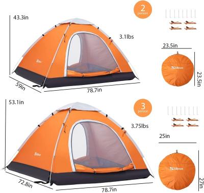 China 2022 UV-Resistant Stretching Camping Tents For 2-4 Person Family Backpacking Dome Tent Waterproof Easy Setup for sale