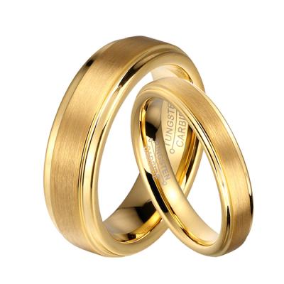 China Fashionable Jewelry Spell Wholesale Tungsten Carbide His and Hers Gold Wedding Rings Sets for sale