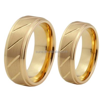 China Trendy Gold Rings Design For Men And Women Wedding Ring His And Hers Sets Tungsten Jewelry for sale