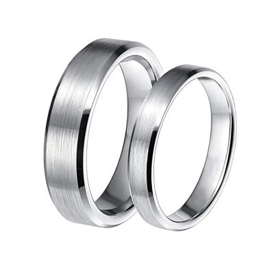 China Fashionable Hot Selling Cheap Wedding Ring Sets Silver Tungsten Carbide Ring For Men And Women for sale