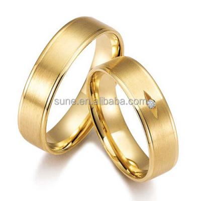 China High Quality Fashionable Saudi Arabia Gold Stainless Steel Couples Ring Wedding Ring With Price for sale