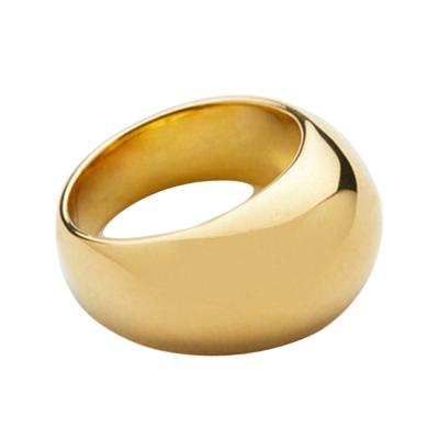 China Fashion Accessories TRENDY Jewelry Women Men Rings 18K Gold Plated Vaulted Hollow Finger Rings for sale