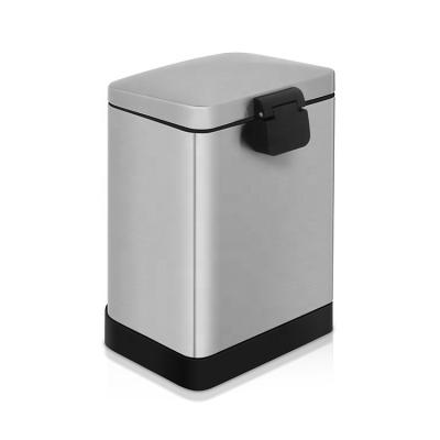 China New Fashion Metal Sustainable Rectangular Step Pedal Trash Bin With Plastic Inner Bucket for sale