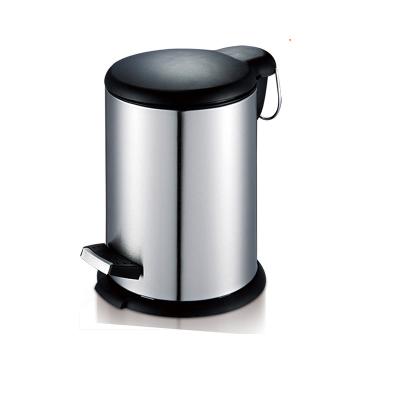 China 30L Round Rubbish Metal Trash Can Pedal Waste 12L Stainless Steel Sustainable Waste Bin for sale