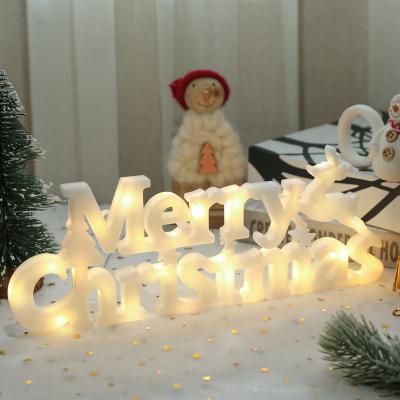 China Beautiful Hot Selling Merry Christmas Lights Plastic Hanging Light Led Letter Light For Christmas Decoration for sale