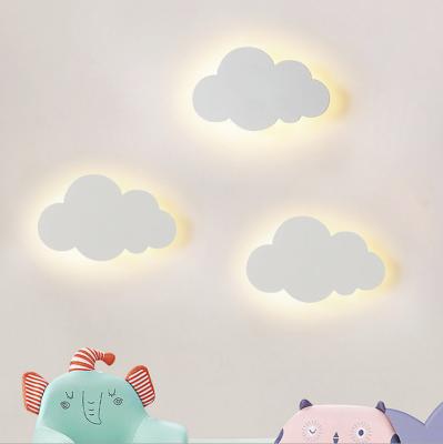 China Modern Simple Cloud Shaped Multicolor Dimmable Children's Bedroom Bedside Led Wall Lamp for sale