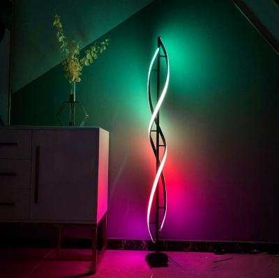 China Decoration Atmosphere Nordic Smart Symphony LED Floor Lamp RGB Home Floor Lamp Aluminum Line for sale