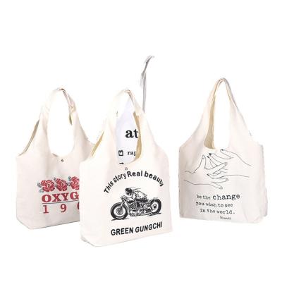 China Storage Factory Price Custom Printed Logo White Canvas Bag Finely Processed Shopping Tote for sale