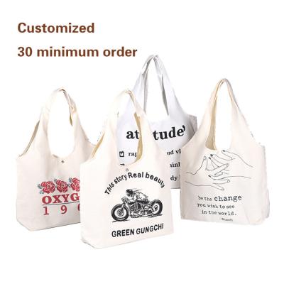 China Manufacturer Supply Custom Logo High Standard Eco-Friendly White Fashion Tote Canvas Bag for sale