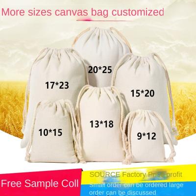 China Wholesale Creative Advertising Canvas Bag Millet Flour Stain Cotton Canvas Bag Empty Drawstring Security Bag for sale