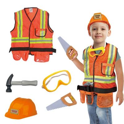 China Fancy Kids Dress Up Children Halloween Costume For Career Day Pretend Builder Equipment Construction Worker Costume For Boys for sale