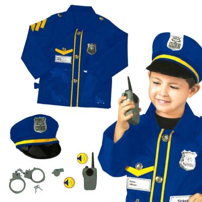 China Kids Fancy Dress Up Halloween Party Costumes Kids Police Role Playing Interpreting Police Cosplay Costume For Kids for sale