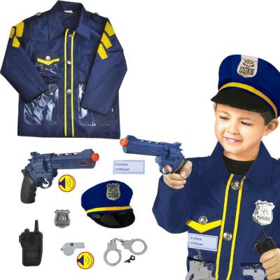 China Fancy Children Dress Up Pretend Costume Toy Halloween Costumes Kit Kids Full Set Cosplay Career Police Officer For Children for sale