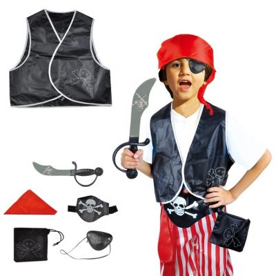 China Fancy Kids Dress Up Children Halloween Cosplay Halloween Dress Up Set Kids Pirate Cosplay Clothing Kids Pirate Role Play Costume for sale