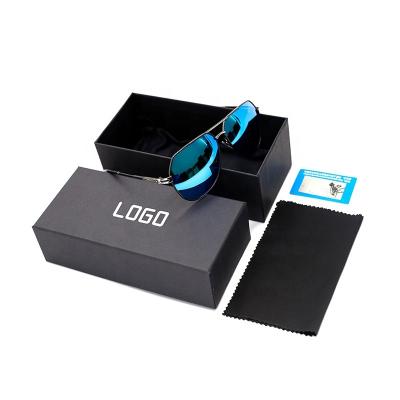 China High Quality Wholesale Custom Cardboard Logo Sunglasses Packaging Black Cardboard Boxes Case for sale