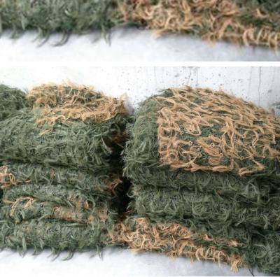 China Green grass pine needle camouflage netting desert pine needle fur fleece like ghillie netting for military works blanket 3X4M for sale