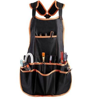 China Breathable Custom Logo 600D Oxford Fabric Multifunctional Work Apron With Tool Pocket for sale