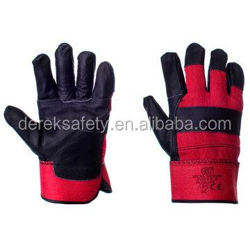 China Cow Split Leather CE Approved Cow Split Leather Work Glove Cotton Back for sale