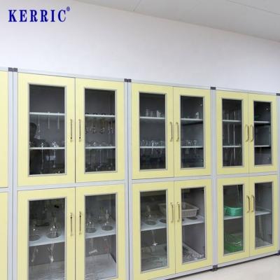 China Modern Metal Front Door Laboratory Utensils Storage Steel Glass Cabinet/Wall Fireproof Lab Storage Cabinet for sale