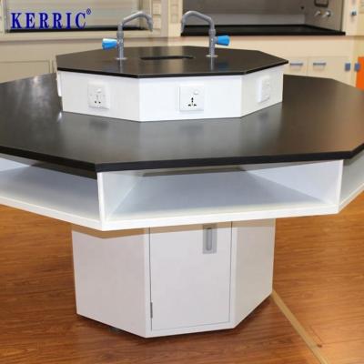 China Modern Octagonal Shape Lab Table Lab Furniture With PP Sink for sale