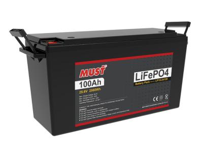 China Solar energy storage systems MUST high 4000 cycles life LP15-24100 lifepo4 24v 100ah lithium ion battery for sale