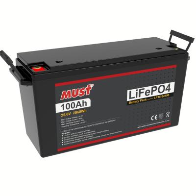 China Solar energy storage systems MUST upgrade LifePo4 storage battery built in 24vdc 100ah circuit protection applicate on solar system for sale