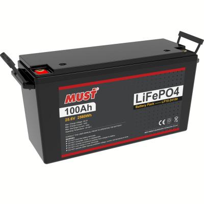 China Solar energy storage systems MUST apply lightweight 24vdc 100ah on LifePo4 solar system battery built in circuit protection for sale