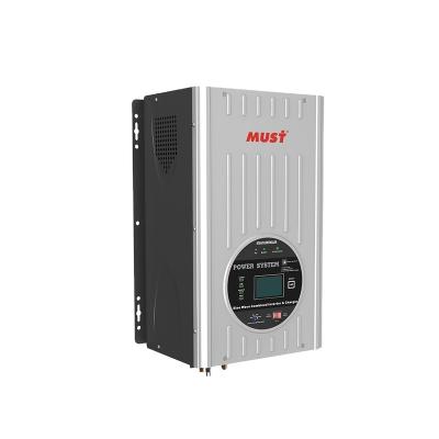 China MUST solar inverter 597*247*197mm pv3000VHM 5KW 48vdc 220vac 50hz 60hz stable performance low consumption for sale