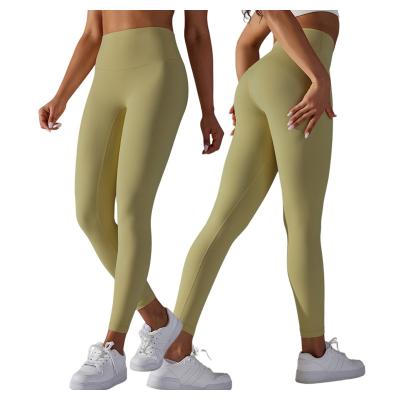 China 2023 Custom Breathable Logo Workout Buttery Soft Fitness Plus Waist Lift Up High Waist Compression Sports Tights Gym Women Yoga Gaiters for sale