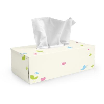 China Soft Biodegradable Facial Tissue 100% Ultra Soft Box Facial Tissue for sale