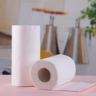 China Home Kitchen Hotel Restaurant Party Water Absorption Bamboo Paper Roll Recycled Pulp Kitchen Paper Good for sale