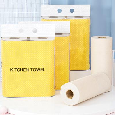 China Kitchen Hotel Restaurant Party Home Disposable Embossed Kitchen Paper Roll 3 Ply Kitchen Bamboo Paper Towels for sale