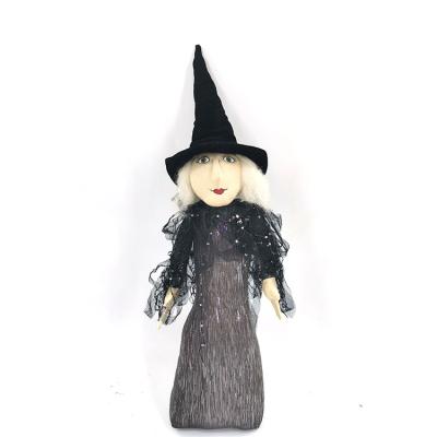 China Halloween Popular Plush Cloth Decorations Long Haired Witch Party Atmosphere Decorations for sale