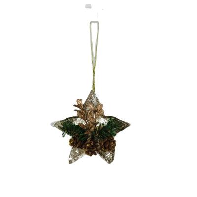 China Shiny Fabric Christmas Tree Star Pine Branch Dangling Star for sale