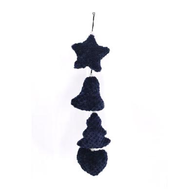 China Dark Blue Hanging Nativity Plush Cloth Pine Tree Decoration Fairy Christmas Tree Ornaments for sale