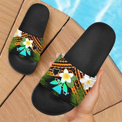 China Damping New Polynesian Samoa Printing Low Sandals Red Yellow Green Shoes MOQ Logo Customization for sale