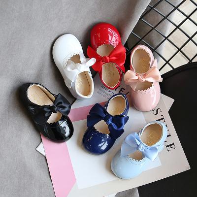 China Breathable Hot Selling Solid PU Baby Toddler Kids Girl Shoes Children Leather Stylish Shoes For Girls for sale