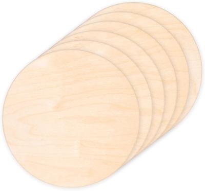 China Europe Wooden Unfinished Circle Log Pieces Blank Round Ornaments Wood Cutouts For DIY Craft Project Decoration Laser Engraving for sale