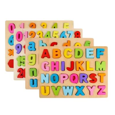 China Europe KRAFF Early Wooden Alphabet And Number Block Puzzle Education Learning Board for sale