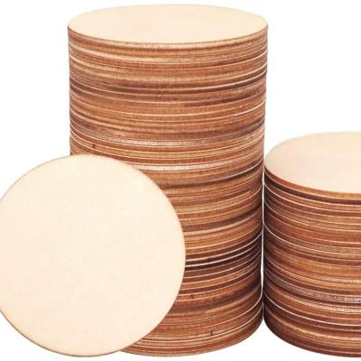 China Europe Kraff Unfinished Wood Circle 3 Inch Wooden Circles For Crafts For DIY Crafts And Home Decoration Blank Wood for sale