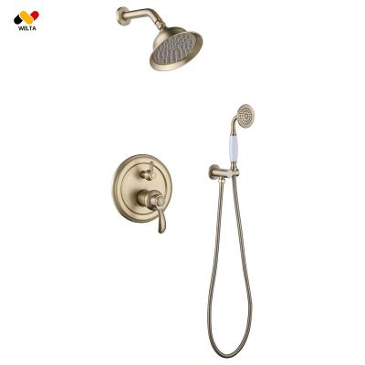 China With High Quality Professional Factory Brass Wall Mounted Bathroom Sliding Bar CUPC Concealed Mixer Gold Shower Set for sale