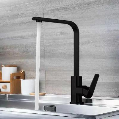 China Sense Faucets UPC Square Kitchen Sink Faucet Mixer Taps Basin Mixer Taps Waterfall Pull Out Black Kitchen Faucets for sale