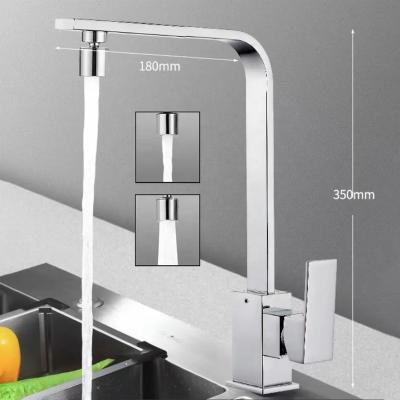 China Commercial Modern Sense Faucets Deck Mounted Hot Cold Water Sink Mixer Tap Kitchen Faucet 360 Rotation for sale