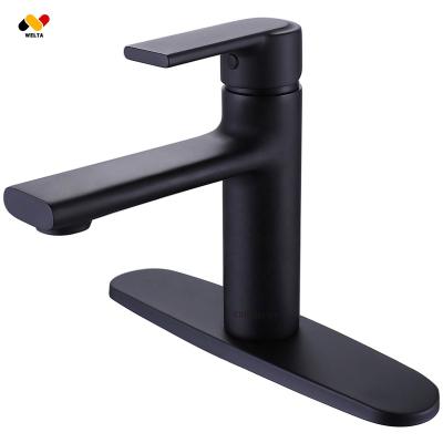 China Gold Brass Wash Face Bathroom Sink Faucets PVD Mixer Basin Mixer Anti-scratch Anti-scratch Lead Free Water Tap Black Basin Faucets for sale