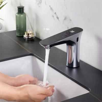 China Luxury High Temperature Spike Smart Basin Faucet Digital Sense Faucets Brass Kitchen Faucet for sale