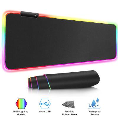 China popular hot selling xxl gaming 800*300mm gaming rgb rubber mousepad popular led led for laptop computer for sale