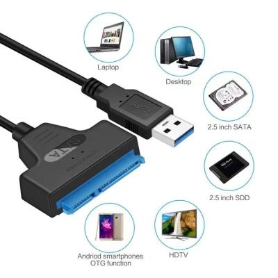 China Mobile Phone External USB 3.0 SATA Hard Drive Adapter Cable SATA To USB Adapter Cable For 2.5 Inch SSD HDD Support UASP for sale