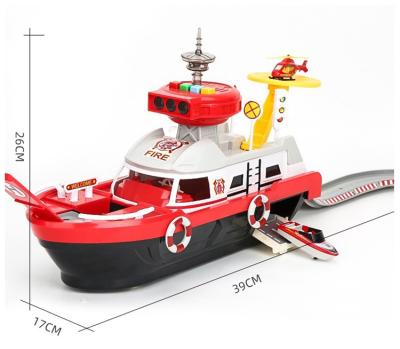 China Toy Baby Boy Puzzle Fire Rescue Series Amusement Toy Speedboat Boats Diecast Plastic Children's Toy For Children for sale