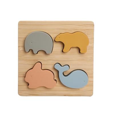 China Cartoon animals early childhood education preschool games wooden puzzles for sale